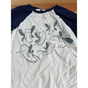 Tea Collection girls size 6 shirt with flying kittens and glittery wings